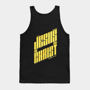 Jesus Christ - God Man - Gold with flowing blood pattern Tank Top